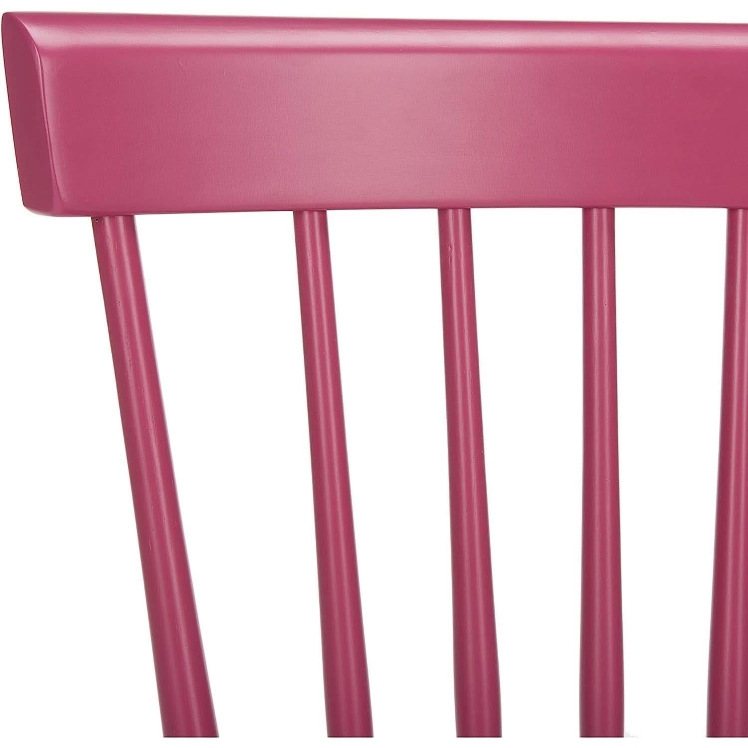 Raspberry Pink Spindle Side Chair Set of 2 Solid Oak
