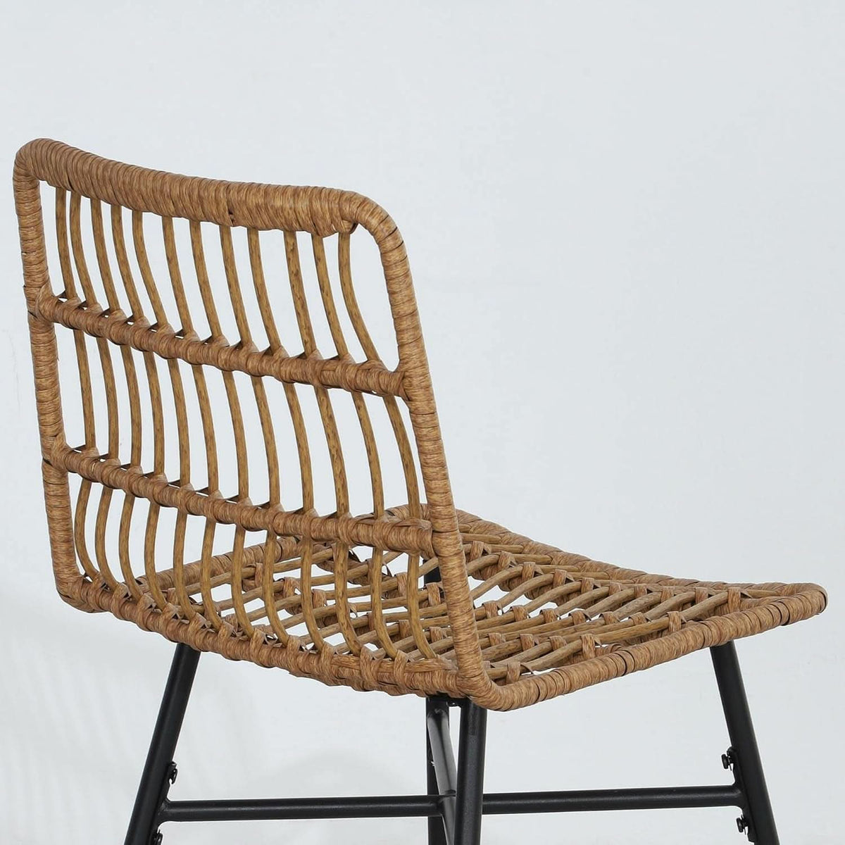 Rattan Counter Height Bar Stools Set Of 2 26 Inch Brown
