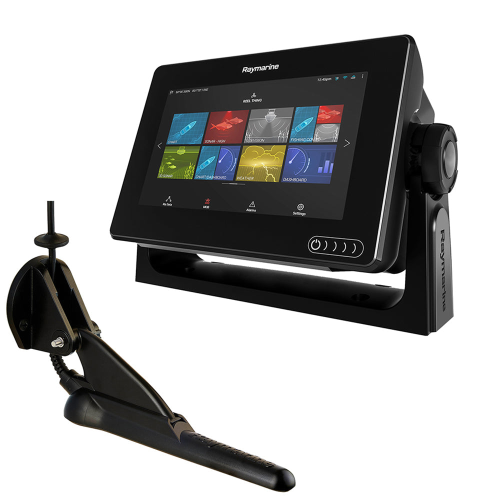 Raymarine Axiom 7 DV MFD w/CPT-100DVS Transom Mount Transducer &amp; LightHouse North