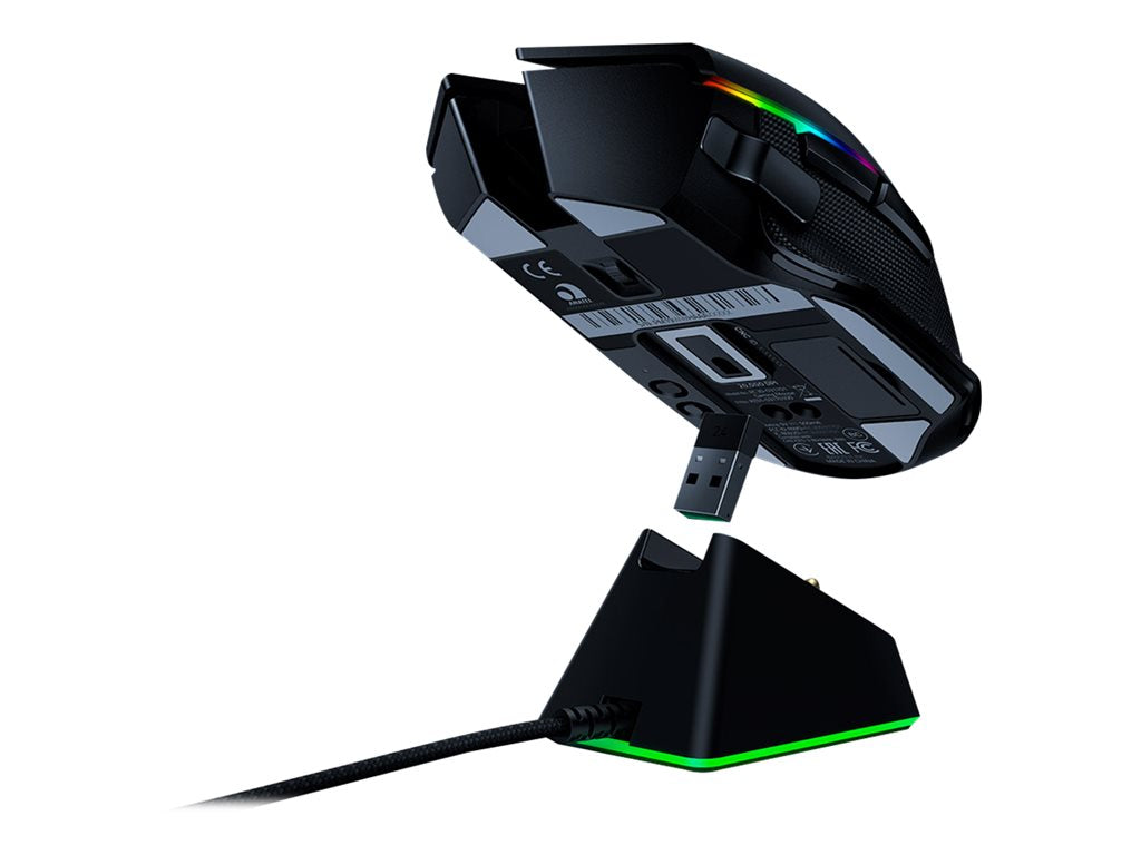Razer Basilisk Ultimate - Mouse - ergonomic - right-handed - optical - 11 buttons - wired, wireless - USB, 2.4 GHz