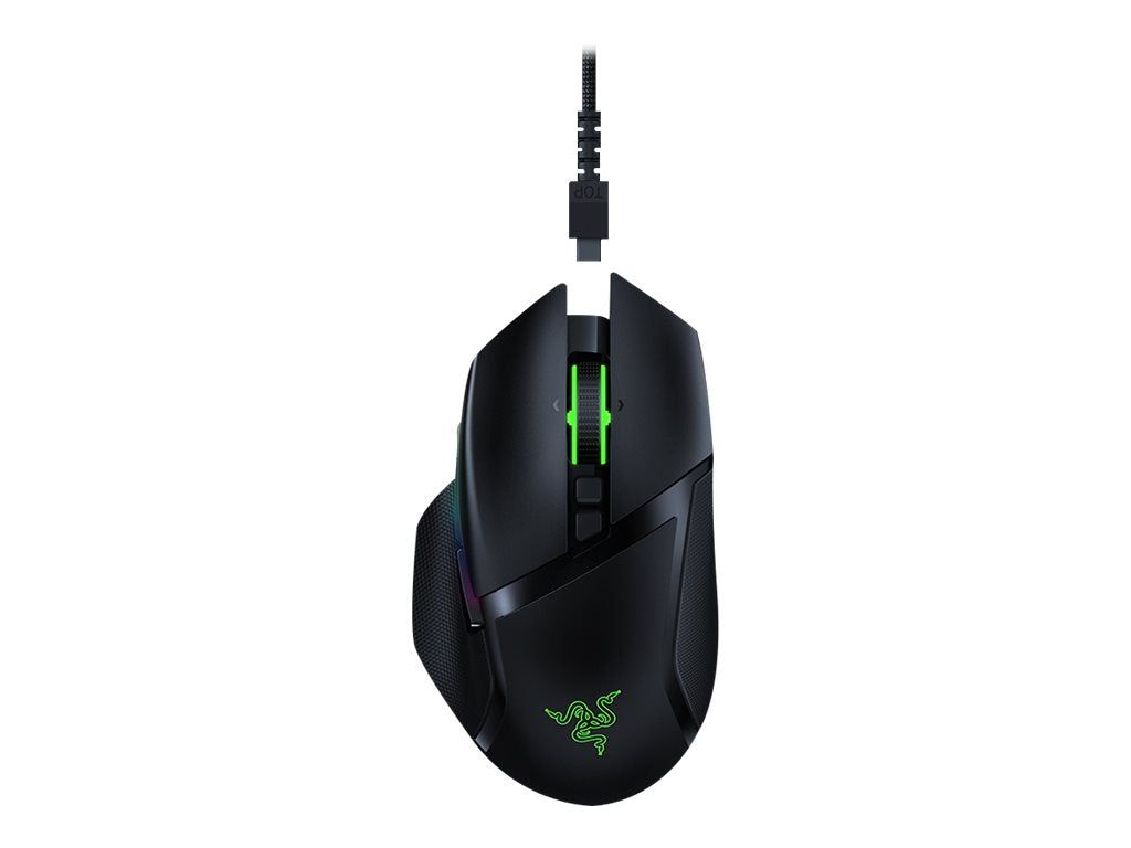 Razer Basilisk Ultimate - Mouse - ergonomic - right-handed - optical - 11 buttons - wired, wireless - USB, 2.4 GHz