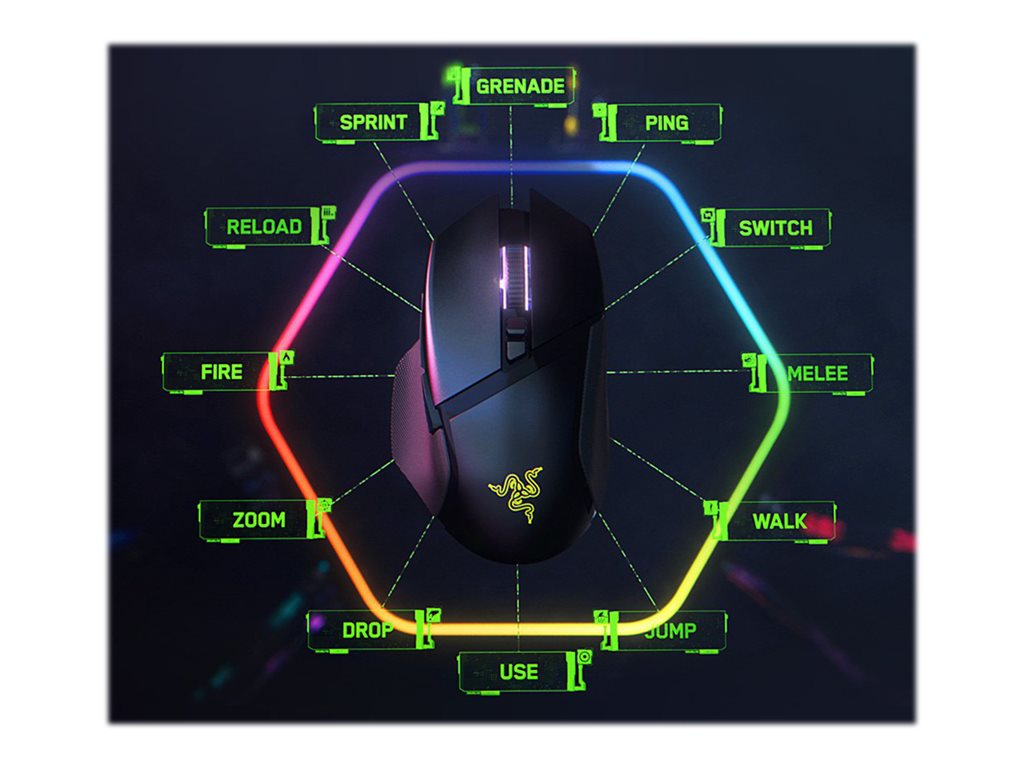 Razer Basilisk V3 pro - Mouse - ergonomic - right-handed - optical - 11 buttons - wireless, wired - Bluetooth, 2.4 GHz -