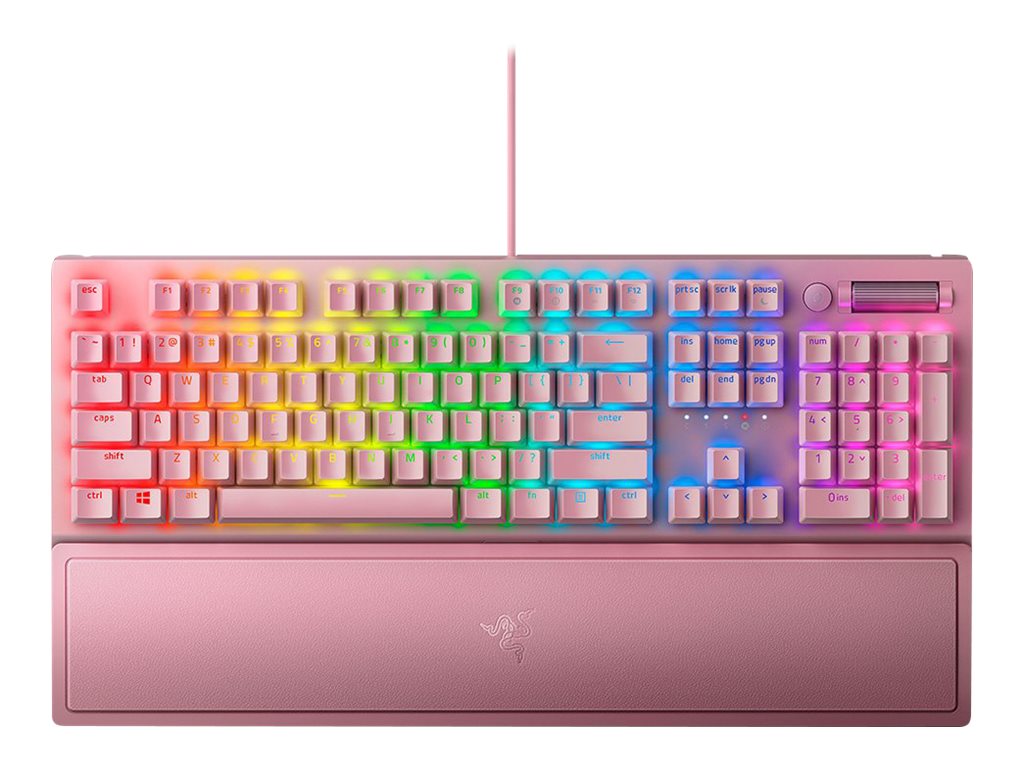 Razer BlackWidow V3 - Keyboard - with media wheel - backlit - QWERTY - US - key switch: Razer Green - quartz