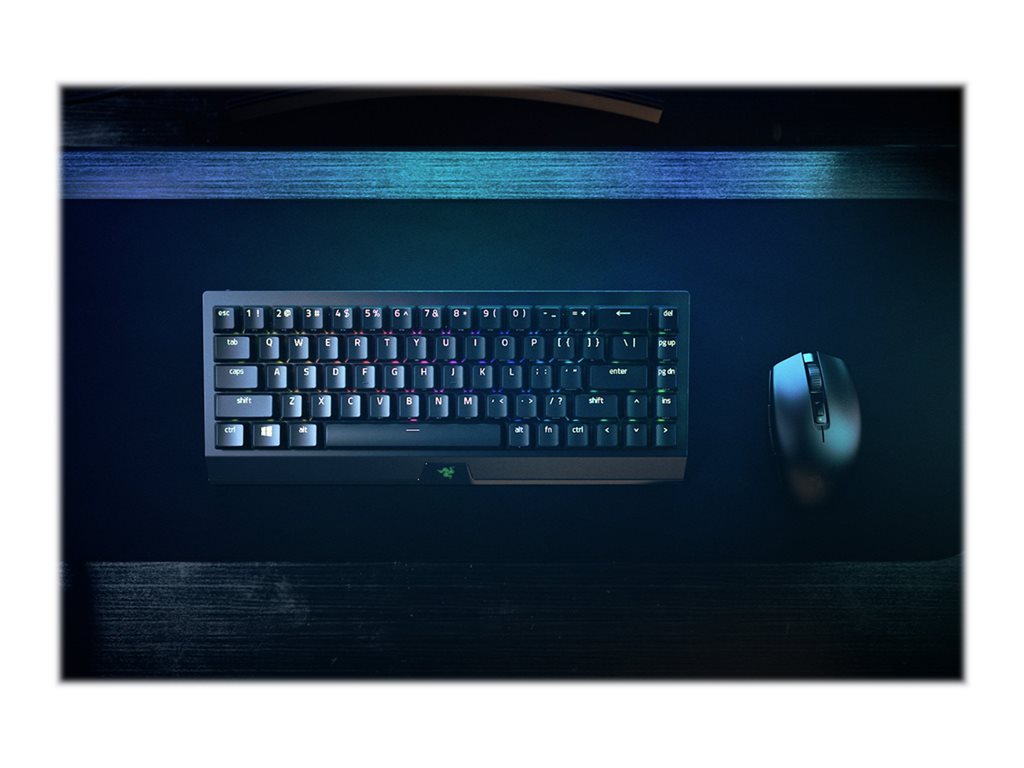 Razer BlackWidow V3 Mini HyperSpeed - Keyboard - backlit - wireless - Bluetooth, 2.4 GHz, USB-C - QWERTY - US - key