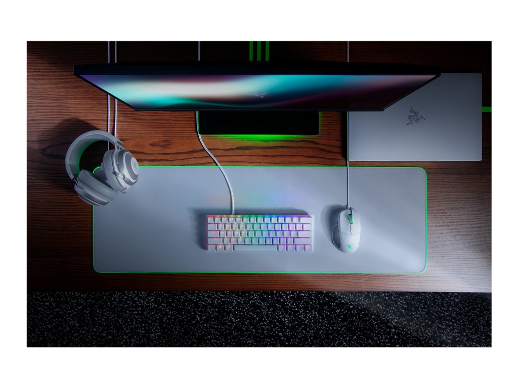 Razer Huntsman Mini - Keyboard - backlit - USB - US - key switch: Razer Clicky Optical Purple - mercury