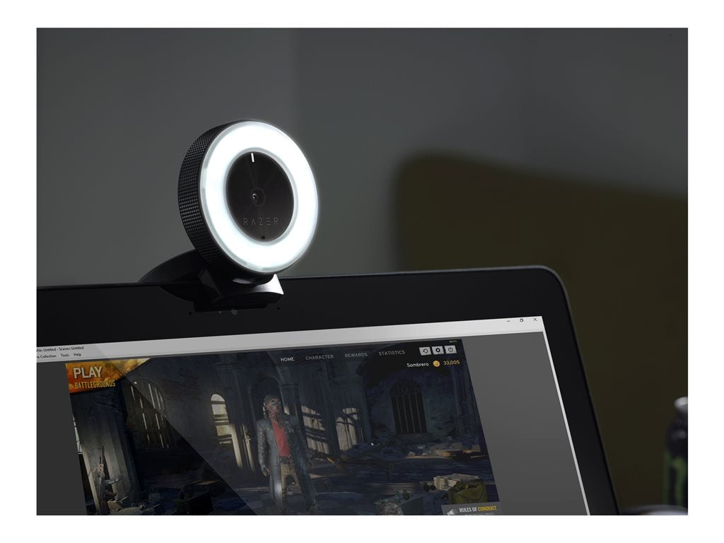 Razer Kiyo - Webcam - color - 4 MP - 1920 x 1080 - audio - USB 2.0 - MJPEG, H.264, YUV2