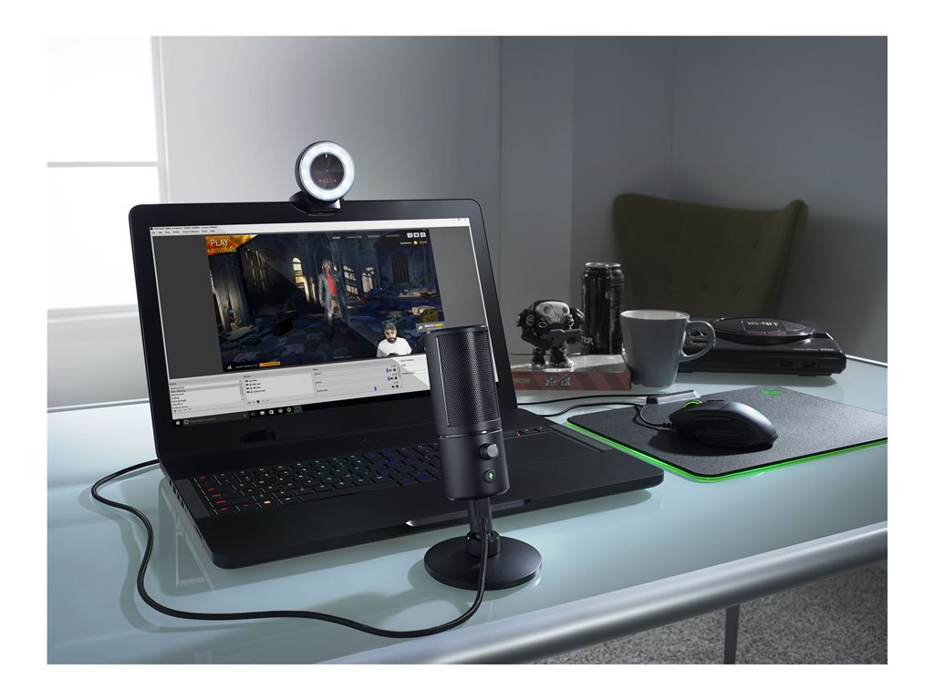 Razer Kiyo - Webcam - color - 4 MP - 1920 x 1080 - audio - USB 2.0 - MJPEG, H.264, YUV2