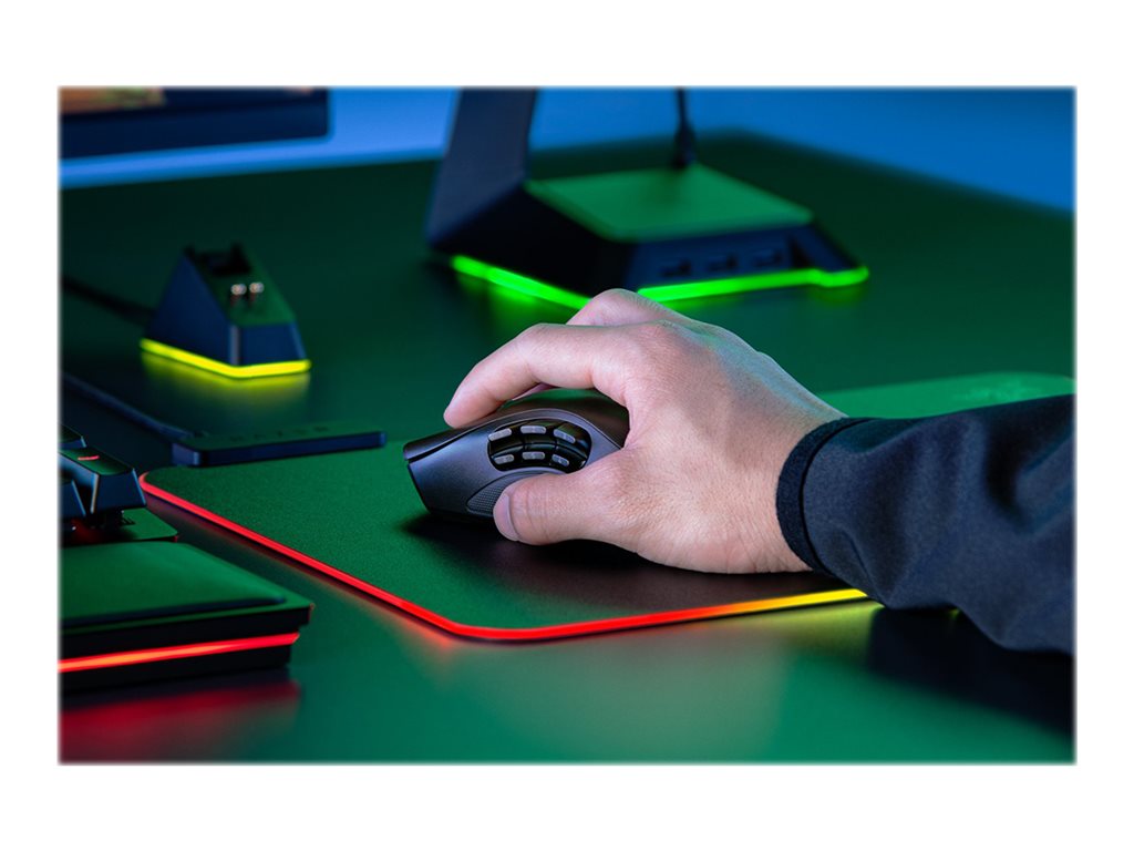Razer Naga Pro - Mouse - ergonomic - right-handed - optical - 20 buttons - wireless - Bluetooth - Bluetooth USB adapter