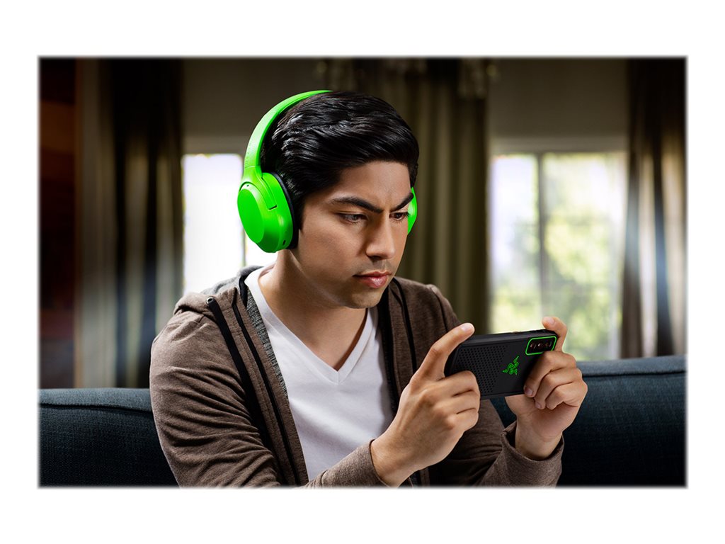 Razer Opus X - Headphones with mic - full size - Bluetooth - wireless - active noise canceling - green