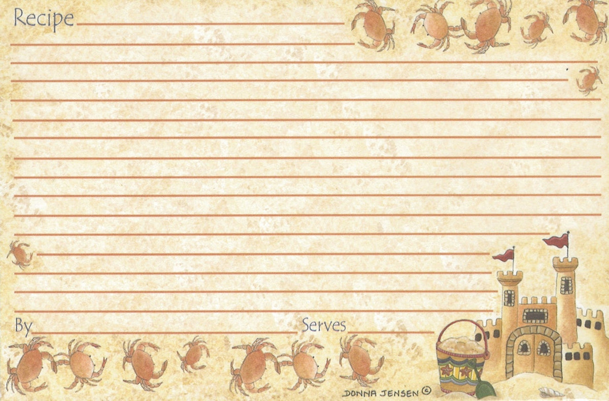 Recipe Cards - 4x6 - Sand Castle Dreams