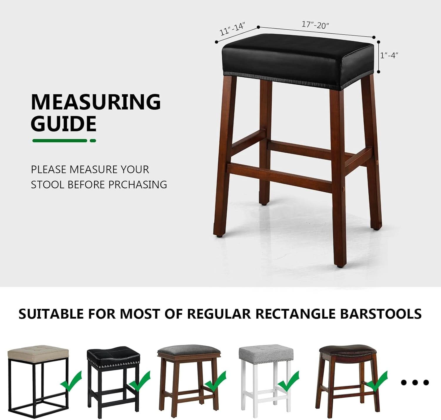 Rectangular Bar Stool Covers 4 Pack Stretch Waterproof