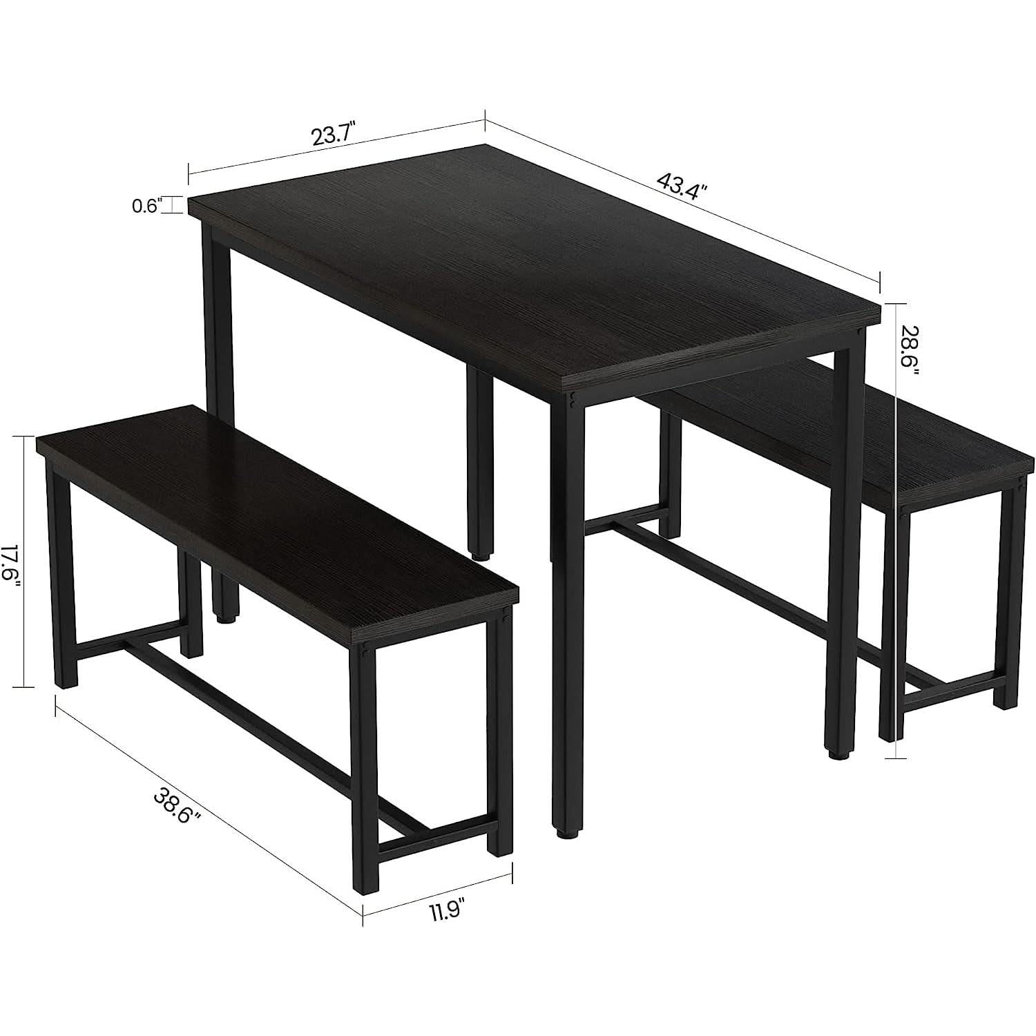 Rectangular Dining Table And Chairs Set Four Modern Wood