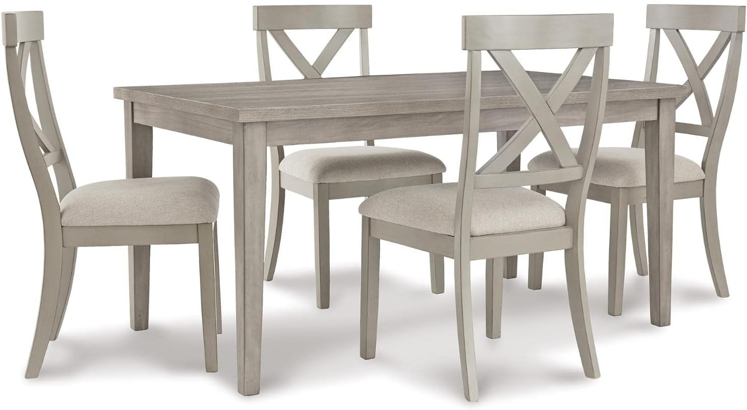 Rectangular Dining Table Gray Modern Farmhouse Style