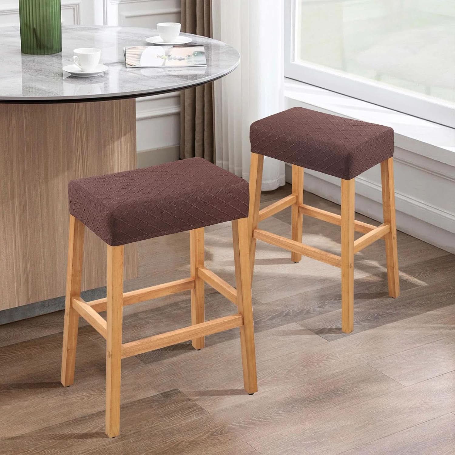 Rectangular Waterproof Stretch Bar Stool Covers 2 Pack