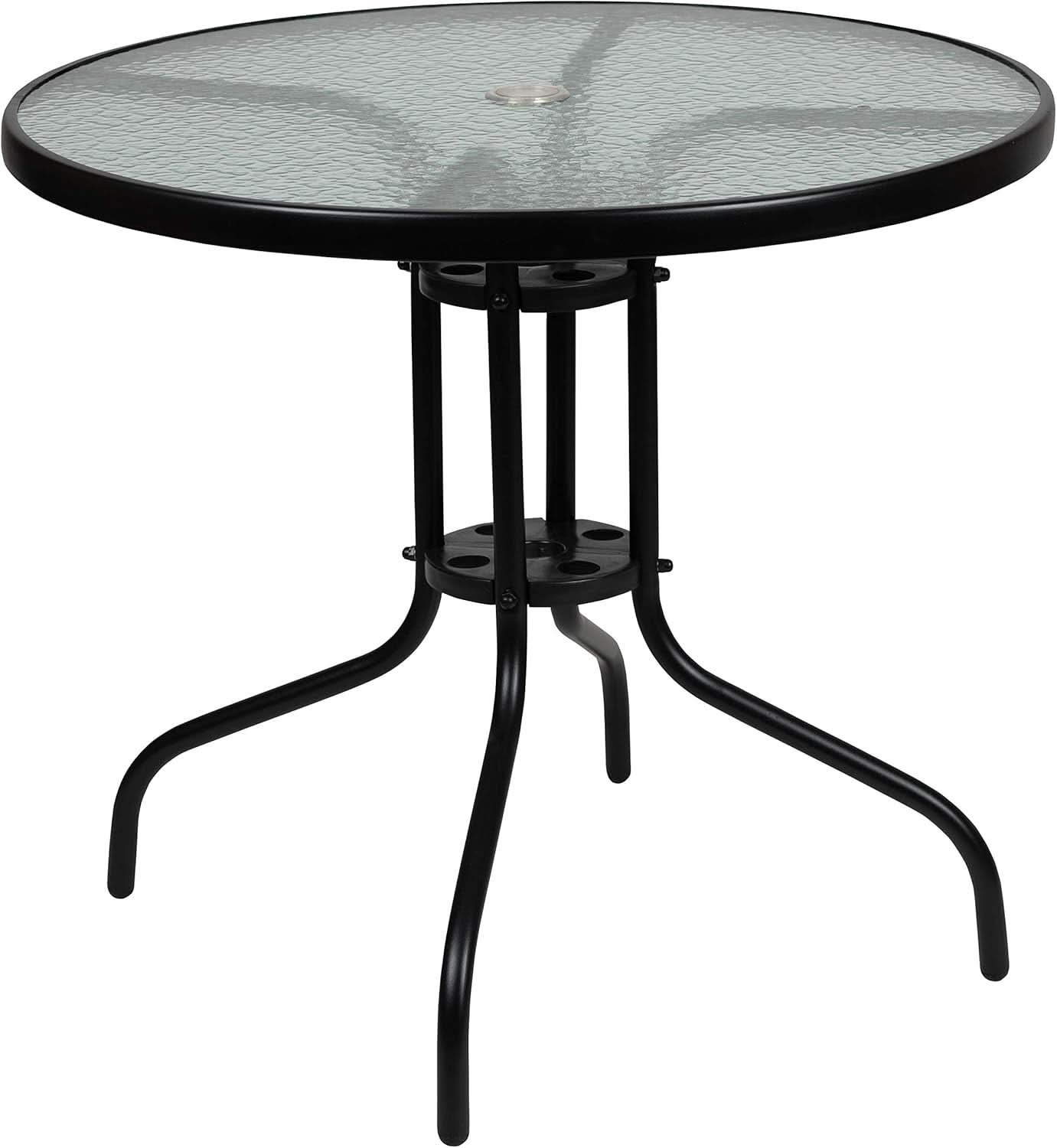 Red 6 Piece Patio Dining Set With Table And Umbrella