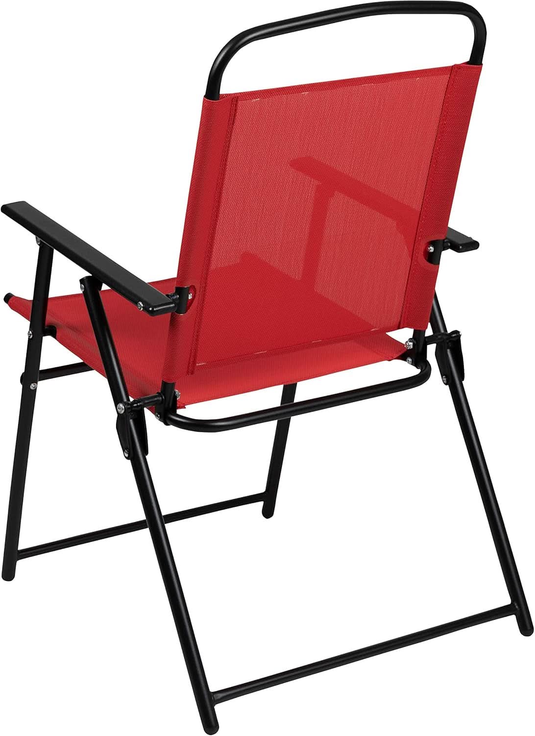 Red 6 Piece Patio Dining Set With Table And Umbrella