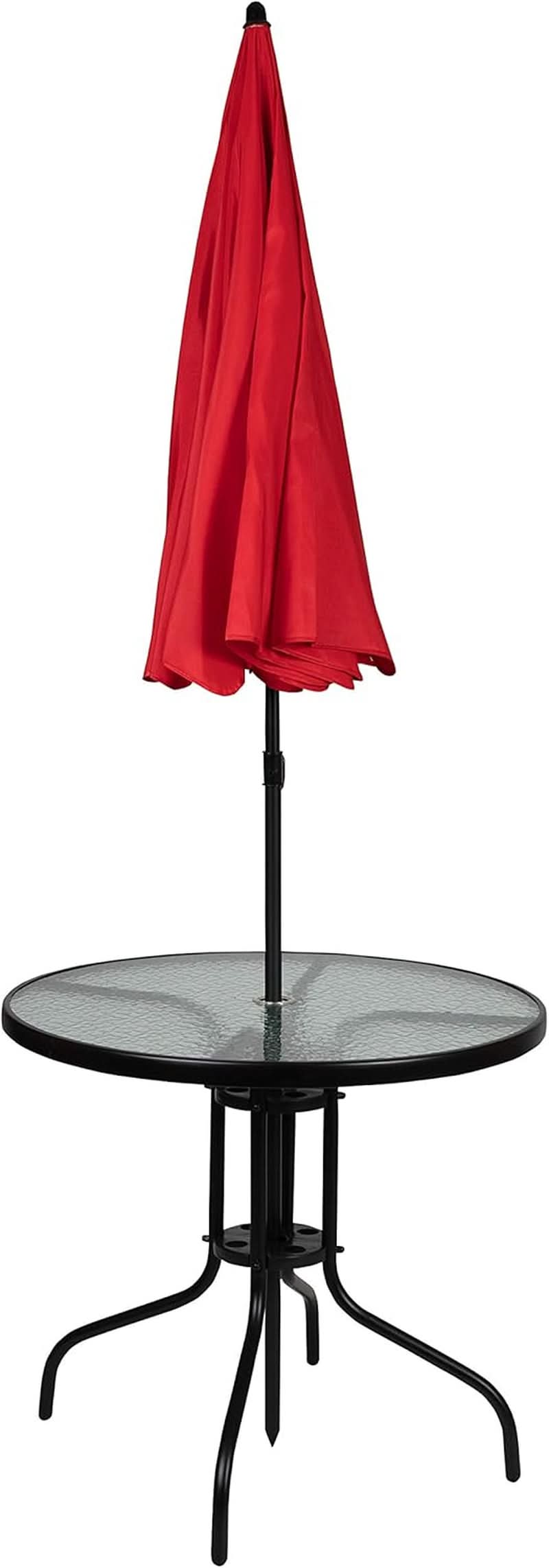 Red 6 Piece Patio Dining Set With Table And Umbrella