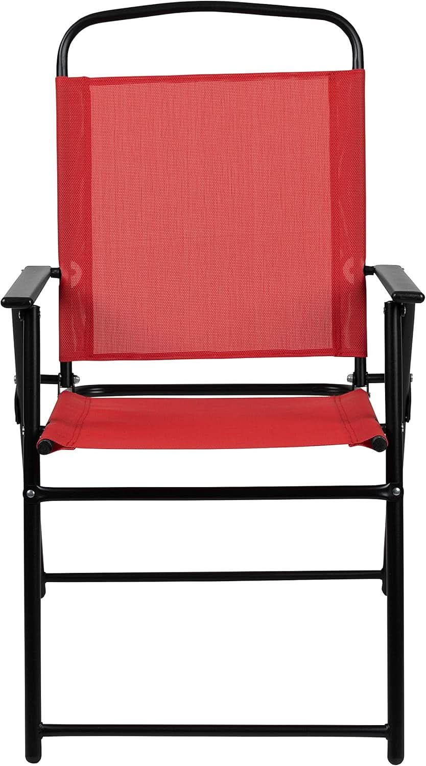 Red 6 Piece Patio Dining Set With Table And Umbrella