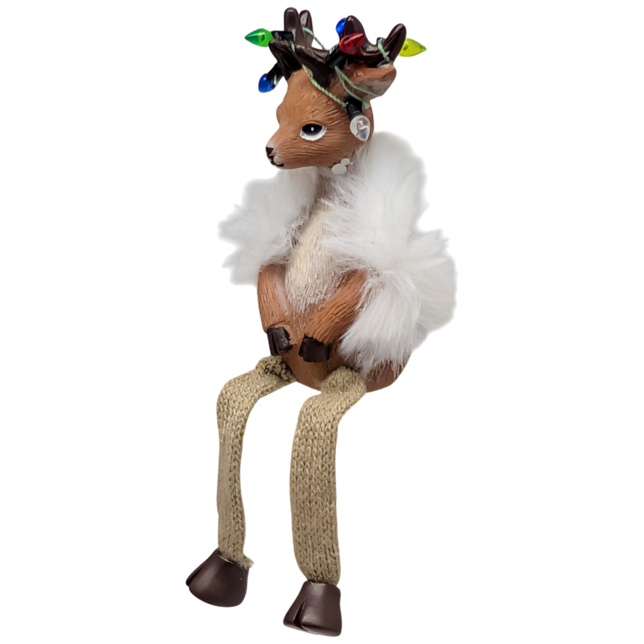 Reindeer Shelfsitter Wearing a Furry Shawl