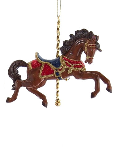 Resin Carousel Ornament - Brown Horse