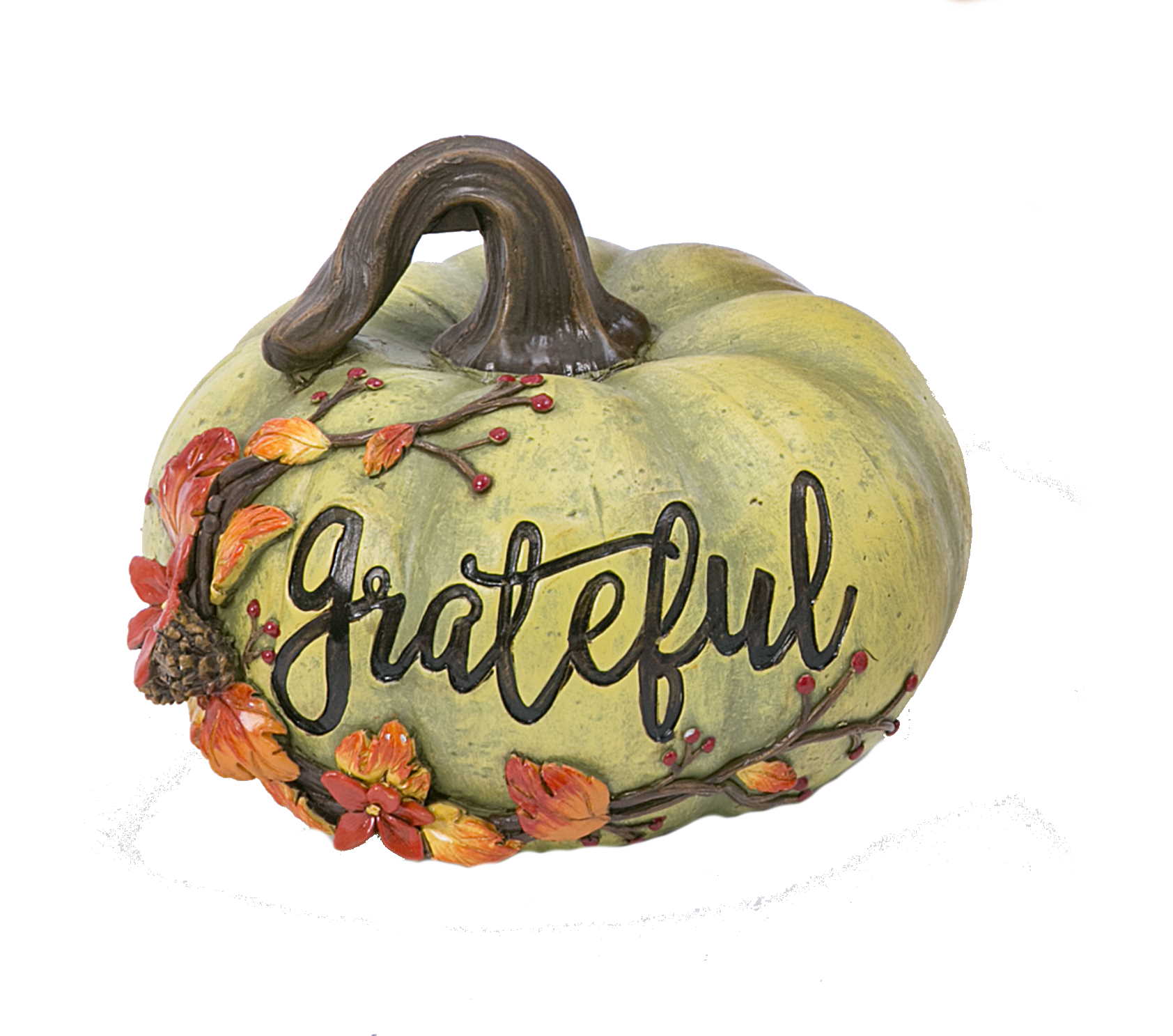 Resin Pumpkin Decor - 5 Inch - Grateful