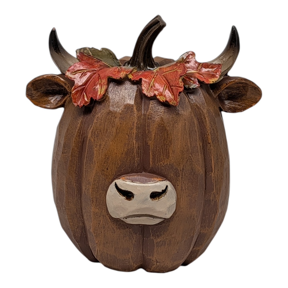 Resin Pumpkin Highland Cow Figurine -