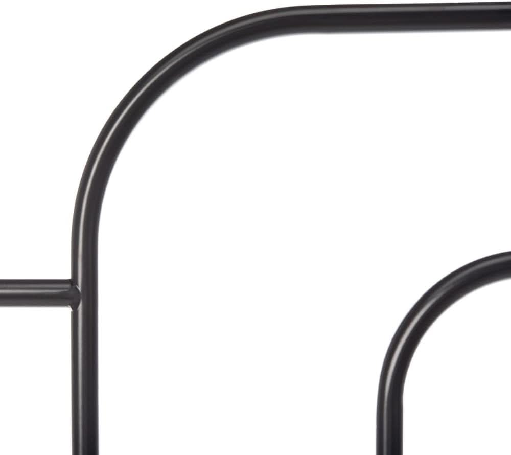 Retro Black Metal Headboard with Curved Design for Full Bed