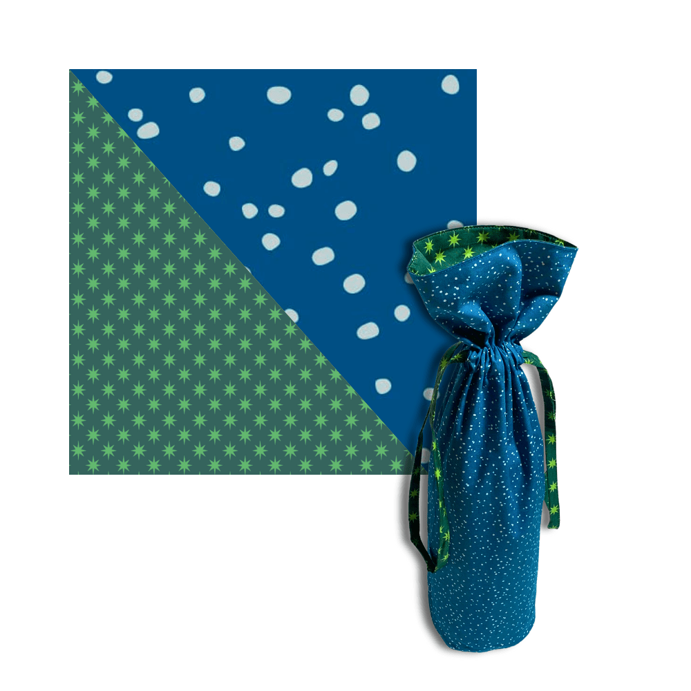 Reversible Large Reusable Fabric Wine Gift Bag