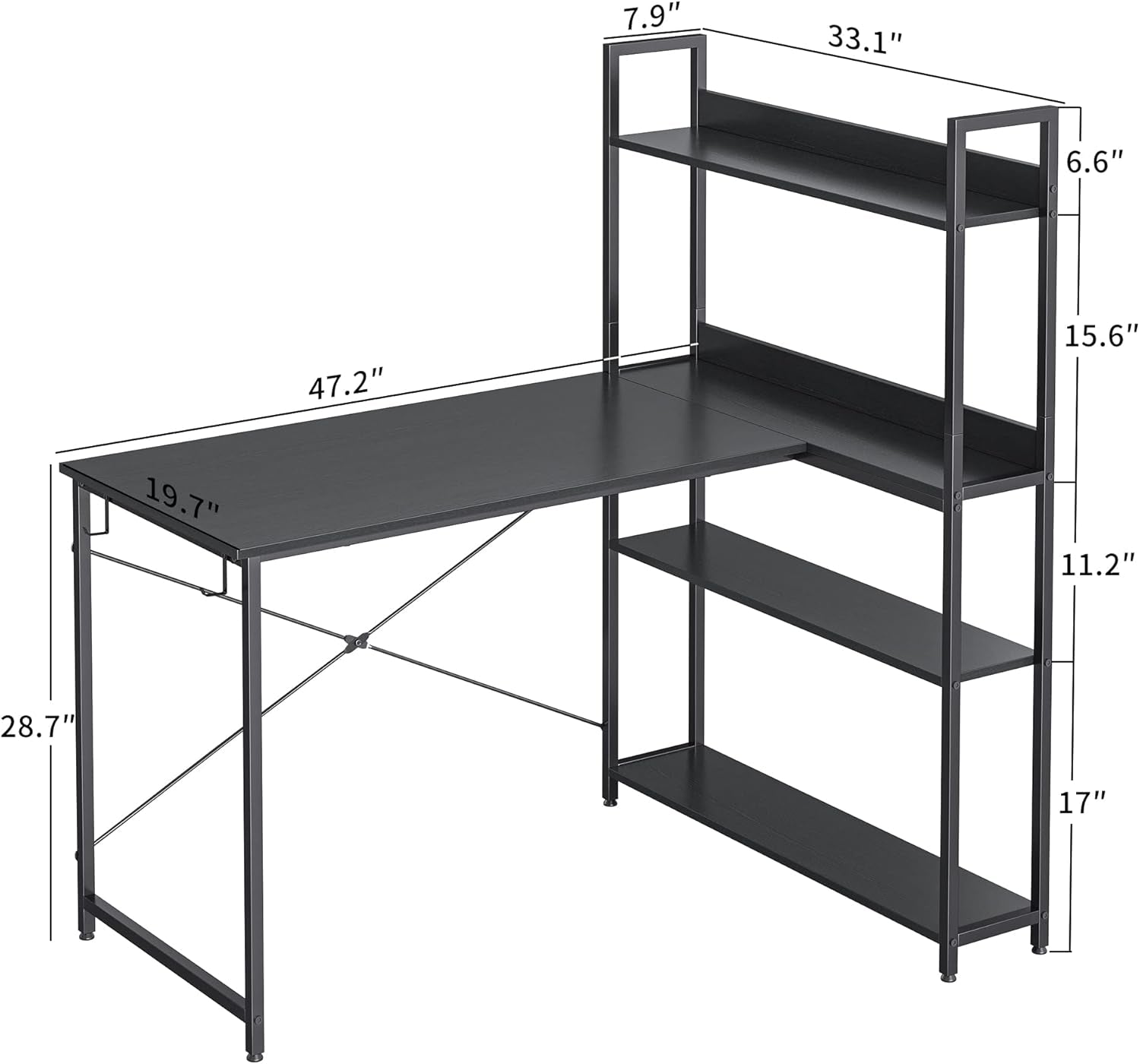 Reversible Small L Shaped Computer Desk with Storage
