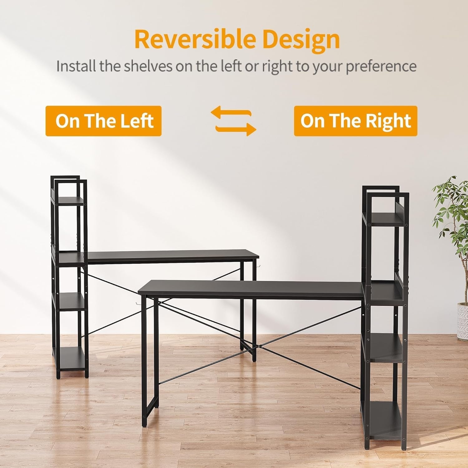 Reversible Small L Shaped Computer Desk with Storage