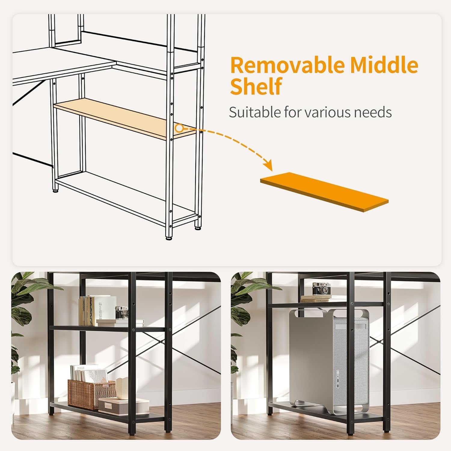 Reversible Small L Shaped Computer Desk with Storage