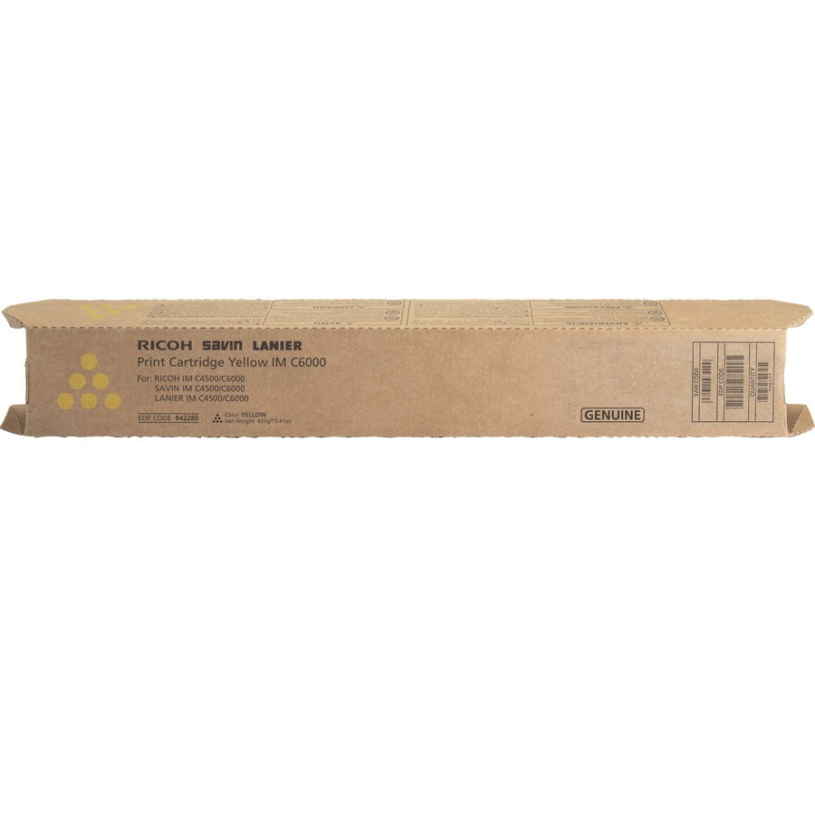 Ricoh Original Laser Toner Cartridge - Yellow - 1 Each 842280