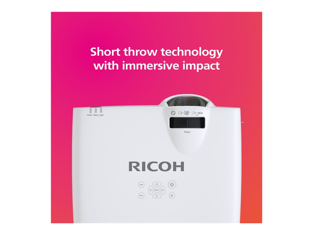 Ricoh PJ WUL5A40ST - 3LCD projector - 4500 lumens - WUXGA (1920 x 1200) - short-throw zoom lens - LAN
