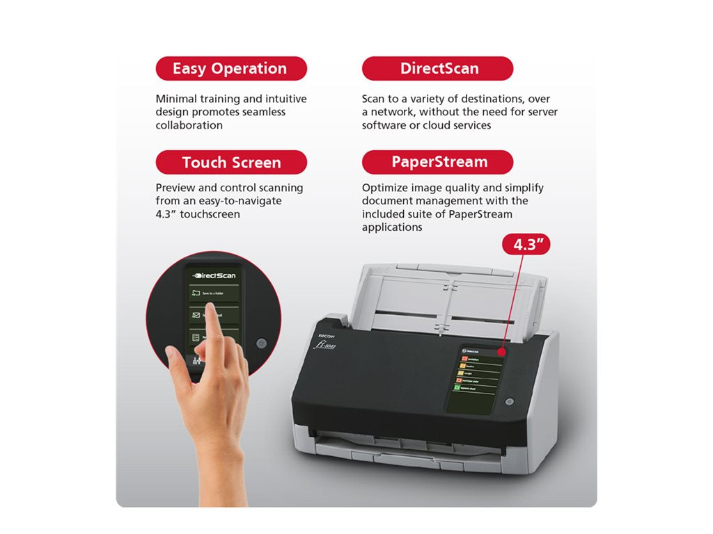 Ricoh fi 8040 - Document scanner - Dual CIS - Duplex - - 600 dpi x 600 dpi - up to 40 ppm (mono) / up to 40 ppm (color) - ADF PA03836-B015