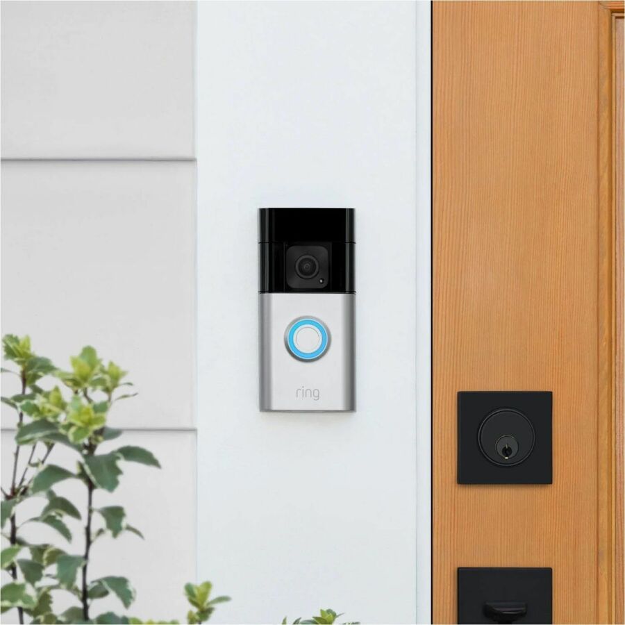 Ring Battery Doorbell Plus Video Doorbell - Wired/Wireless - Wireless LAN - Satin Nickel