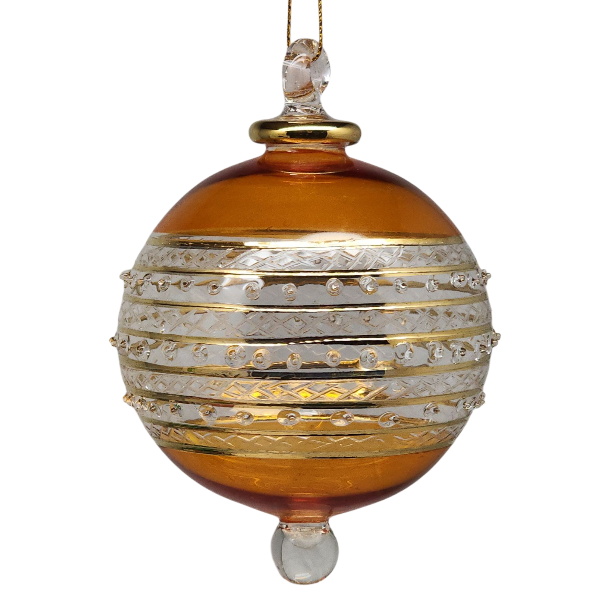 Ring Etched Stipple Ball - Gold