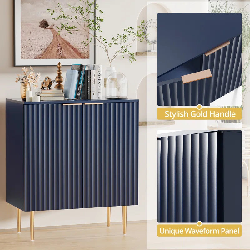 Rishaw 34.3 Inch Tall Adjustable Shelf Two Door Cabinet