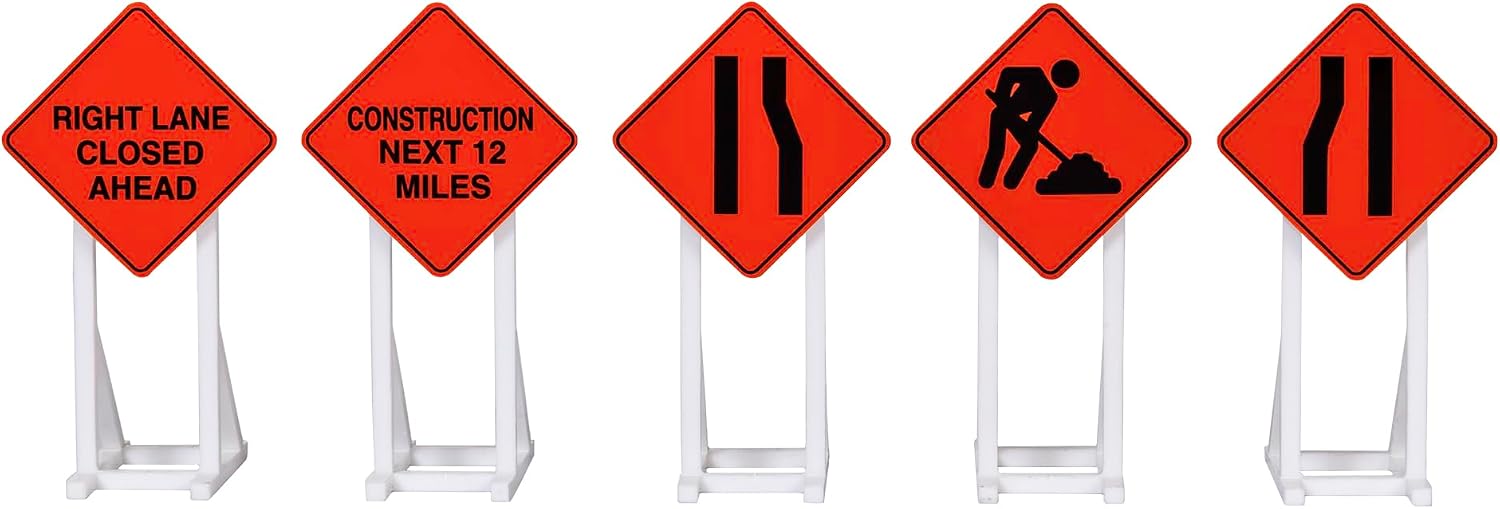 Roadside Construction Signs - Set of 5