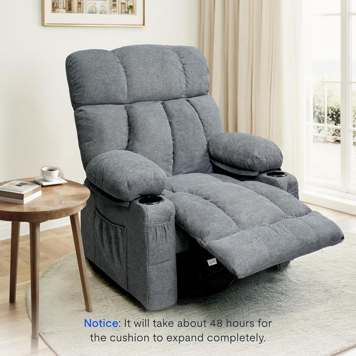 Rocker Recliner Chair With Massage And Heat Gray XRC3