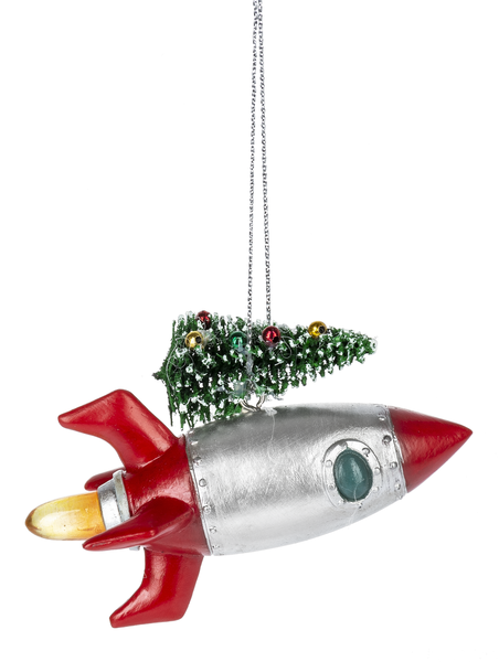 Rocket Ornament - With Christmas Tree