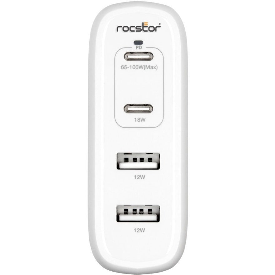 Rocstor 100W 4-Port Smart Usb-C Power Ac Adapter Charger
