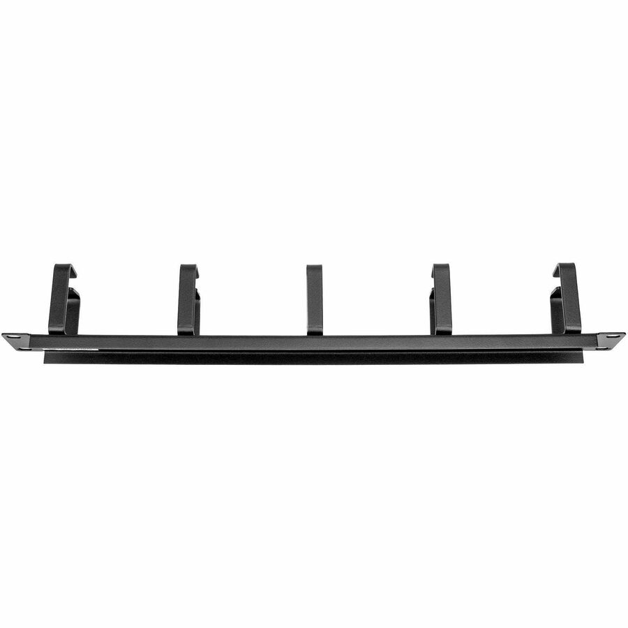 Rocstor 1U 19in Metal Rackmount Cable Management Panel - Cable Management Panel - Black -