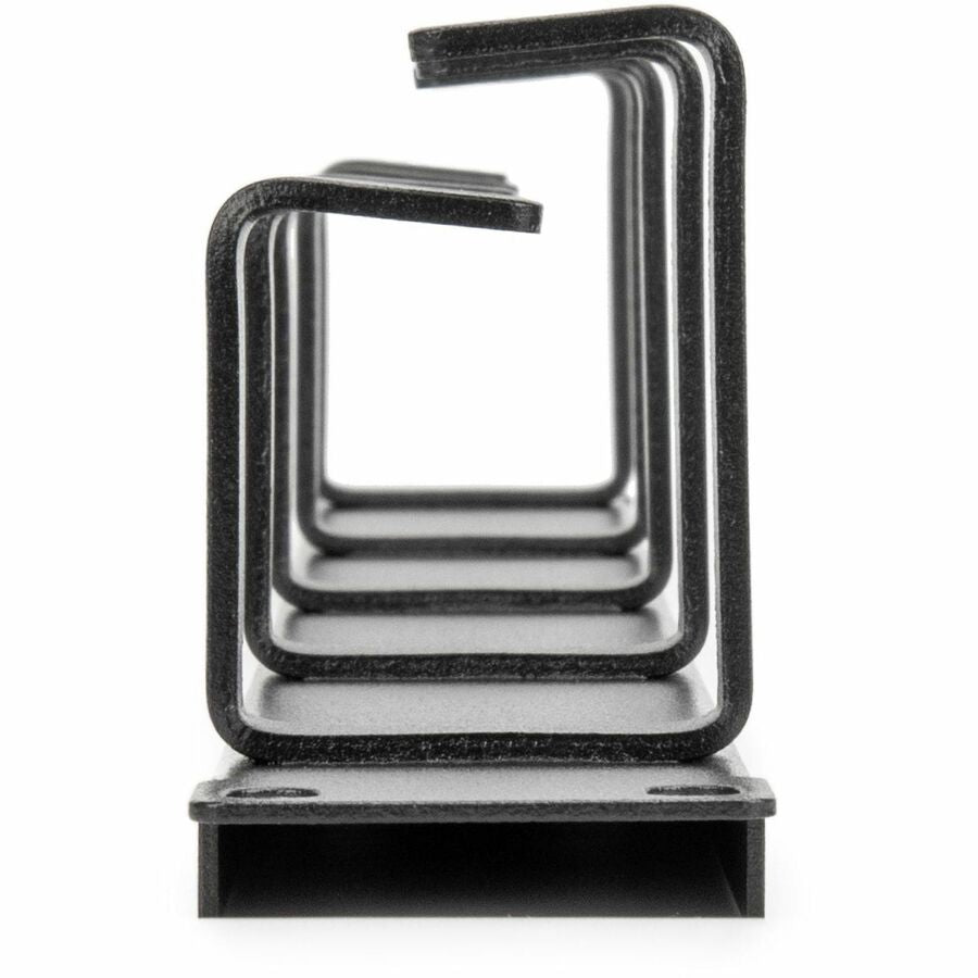 Rocstor 1U 19in Metal Rackmount Cable Management Panel - Cable Management Panel - Black -