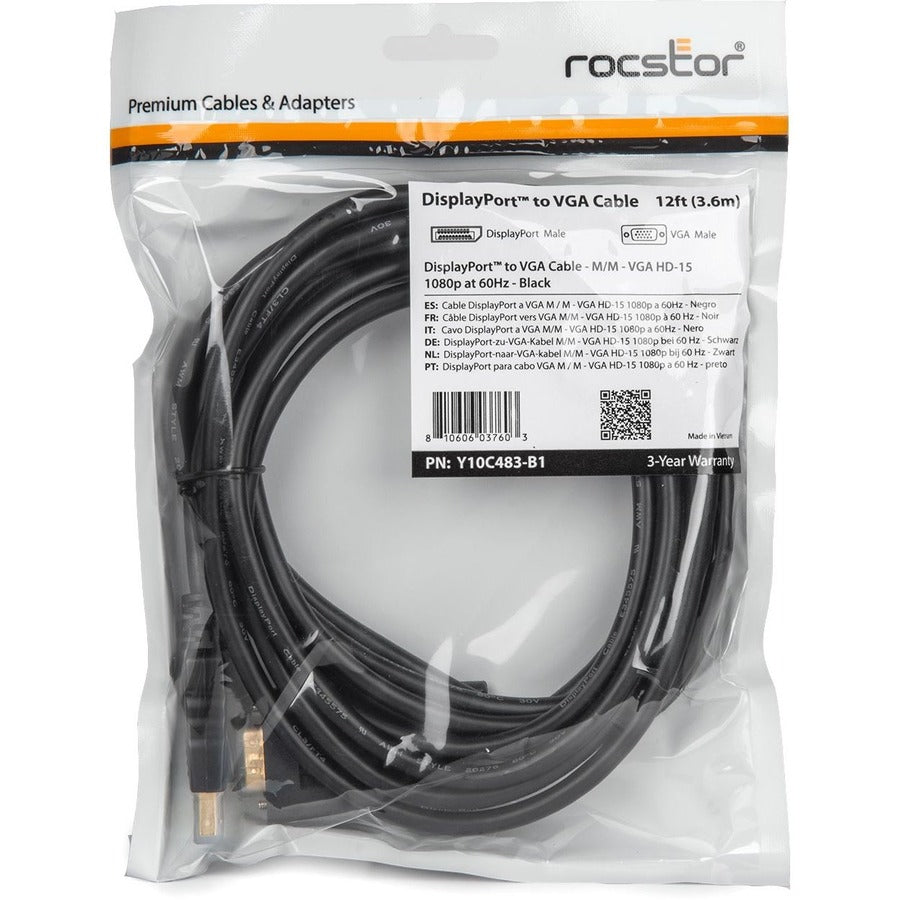Rocstor DisplayPort/VGA Video Cable Y10C483-B1