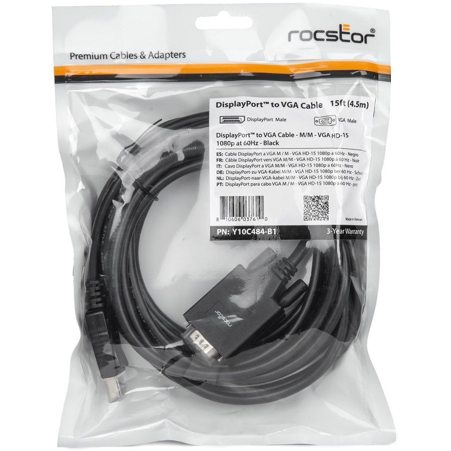 Rocstor DisplayPort/VGA Video Cable Y10C484-B1