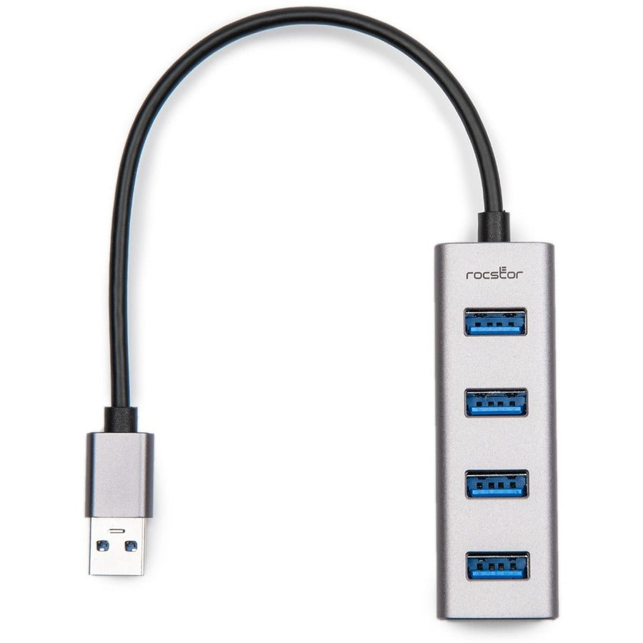 Rocstor Portable 4 Port Hub Usb-A To 4X Usb-A Superspeed Usb 3.0