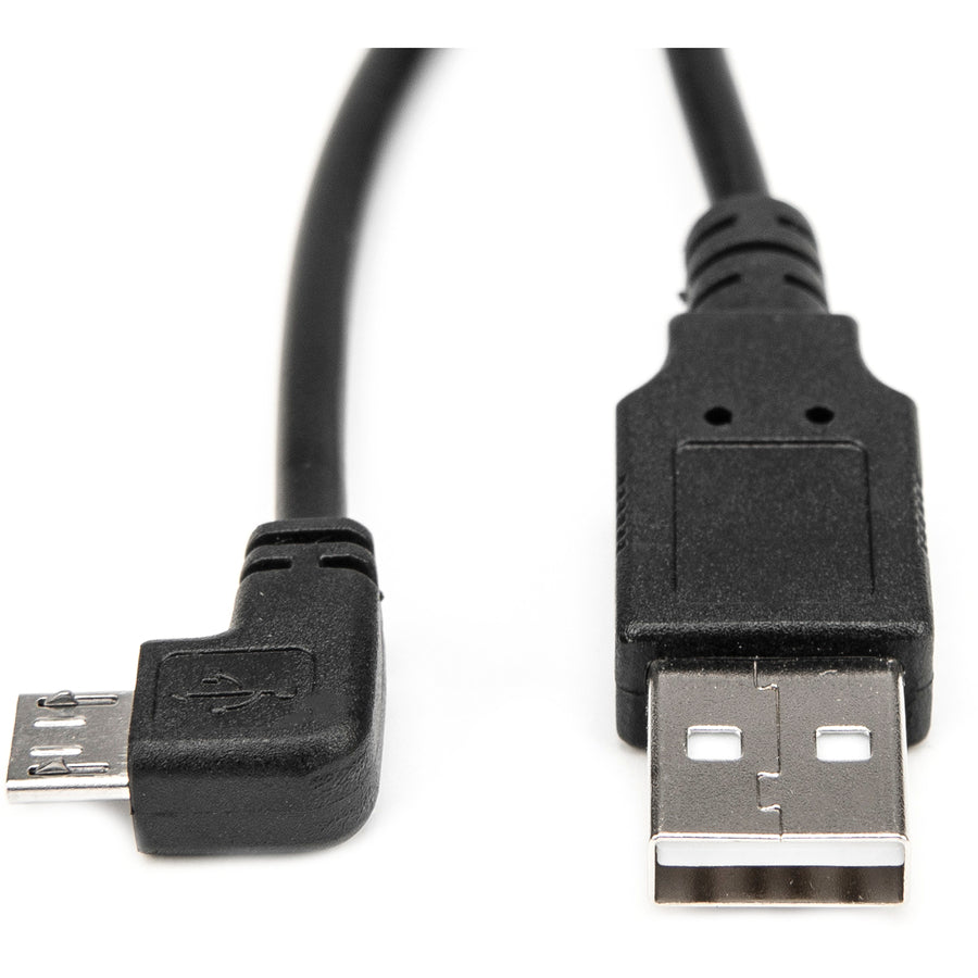 Rocstor Premium 1 Ft Micro Usb Cable - A To Right Angled Micro B - Usb Type A Male - Micro Usb Type B Male - 1Ft - Black Usb Cable