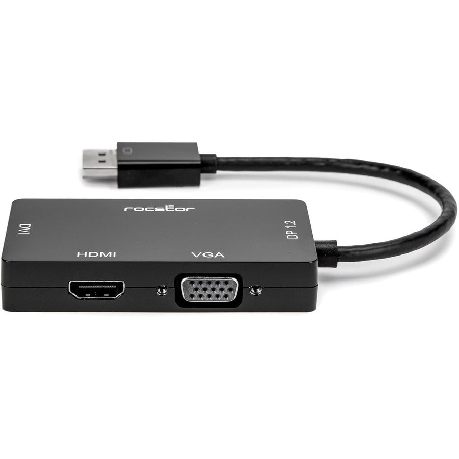 Rocstor Premium 3-In-1 Displayport To Hdmi (4K), Vga, Or Dvi Converter Adapter