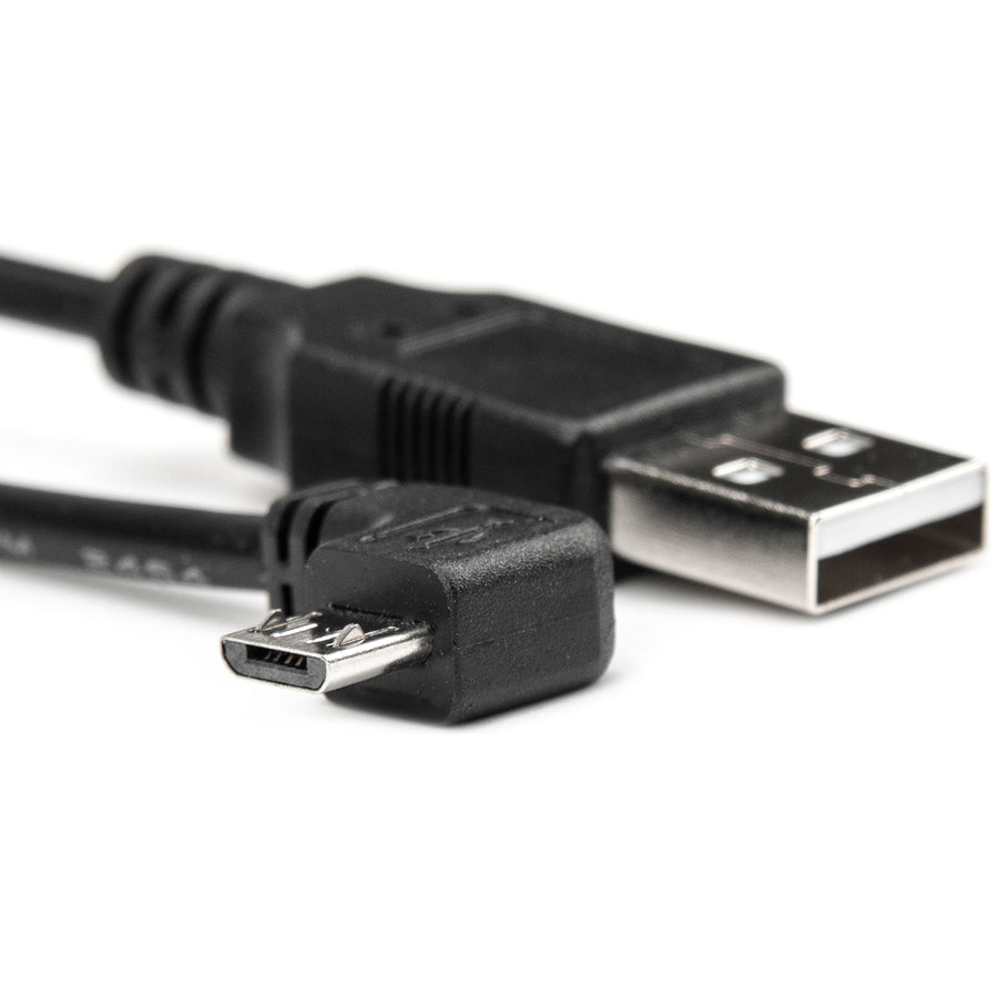 Rocstor Premium 3Ft Micro Usb Cable - A To Right Angled Micro B - Usb Type A Male - Micro Usb Type B Male - 1Ft - Black Usb Cable