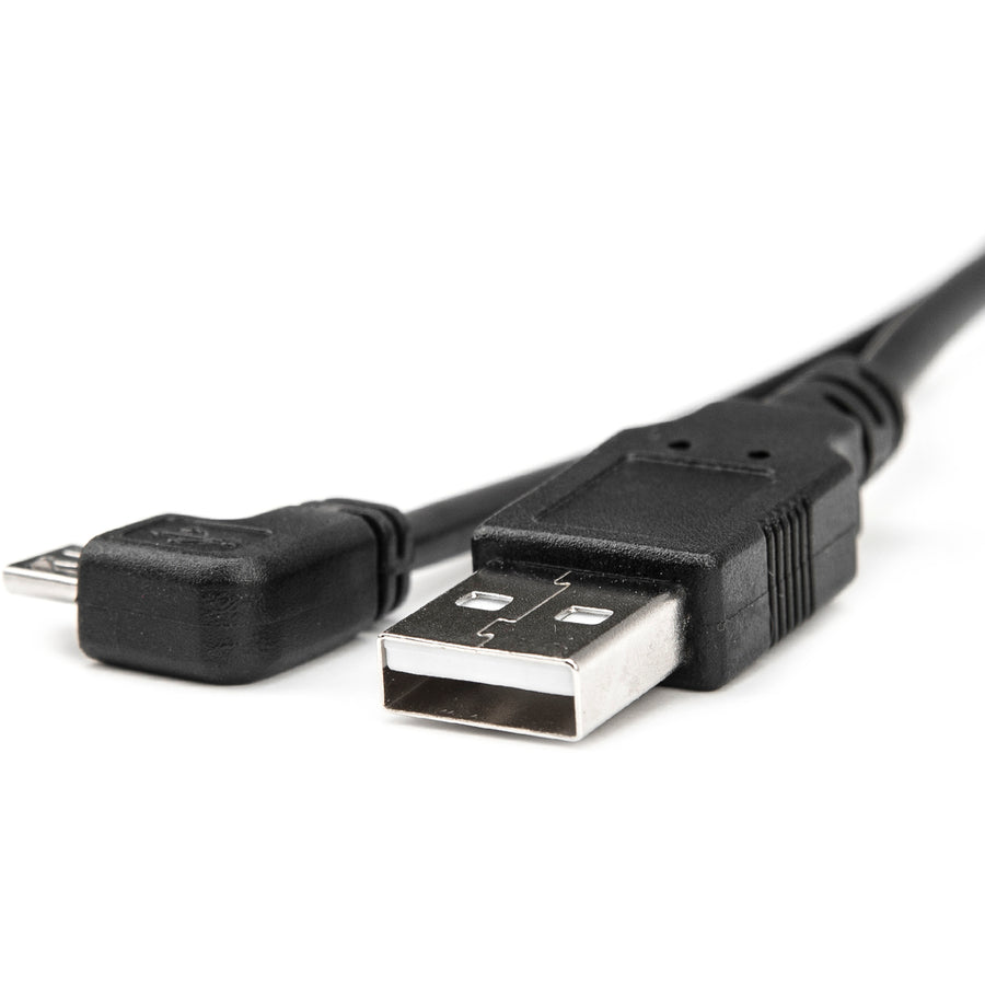 Rocstor Premium 3Ft Micro Usb Cable - A To Right Angled Micro B - Usb Type A Male - Micro Usb Type B Male - 1Ft - Black Usb Cable